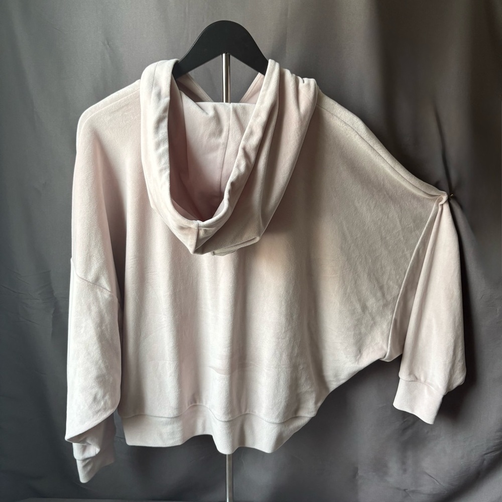 American Eagle Velour Dolman Sleeve Hoodie | Oversized Crop Sweatshirt - Picture 2 of 6
